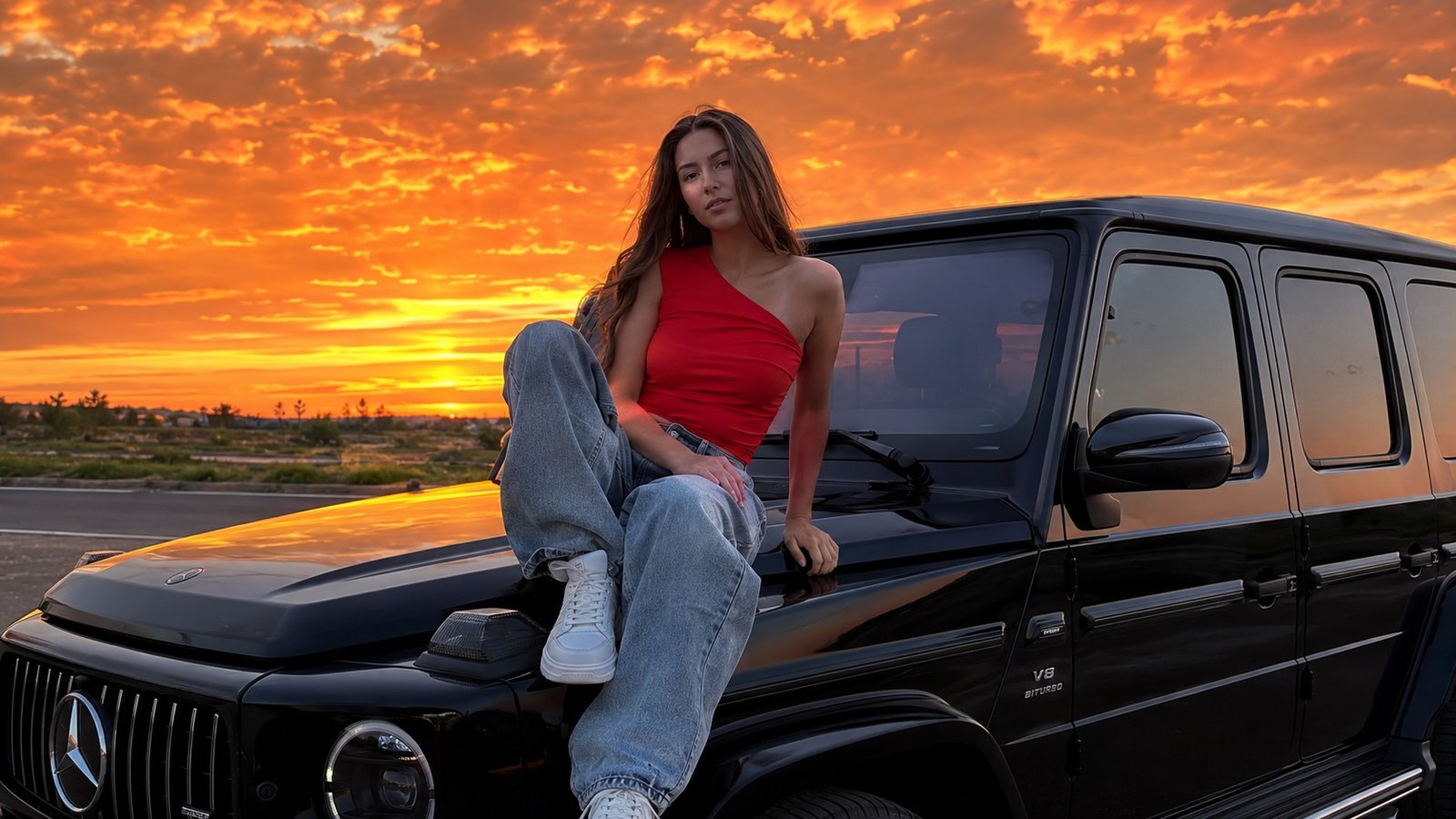 Prompt #6 — Girl on a Mercedes G63